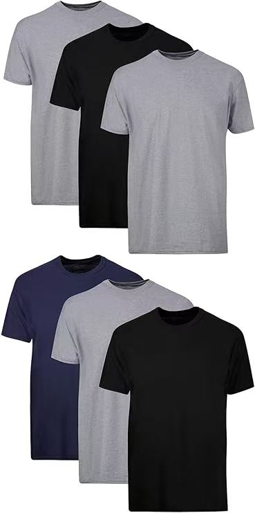 Hanes Men's Undershirt Packs, Stay-Tucked Soft Cotton Undershirts, Best Undershirts for Men, White/Black/Asstd Multipacks