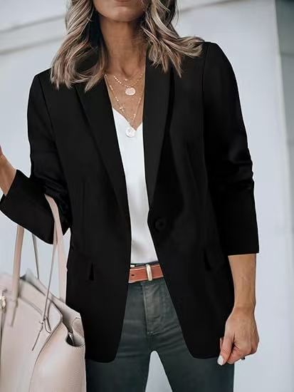 Cicy Bell Womens Casual Blazers Open Front Long Sleeve Work Office Suit Jackets Blazer